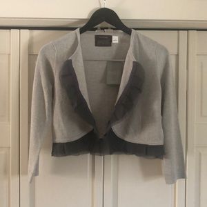 Lambs wool, cotton, and angora bolero cardigan